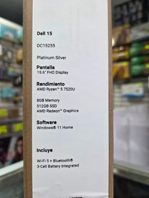 20260327_190730 LAPTOP DELL 15 DC15255 15.6" FHD RYZEN 5 7520U 8GB 512GB SSD W11H 1YW
